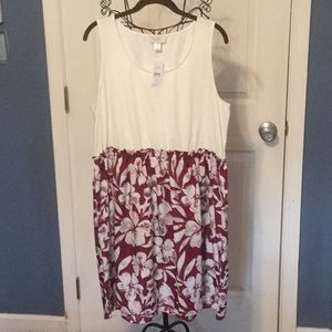 Loft Cotton Top & Polyester Bottom Dress NWT